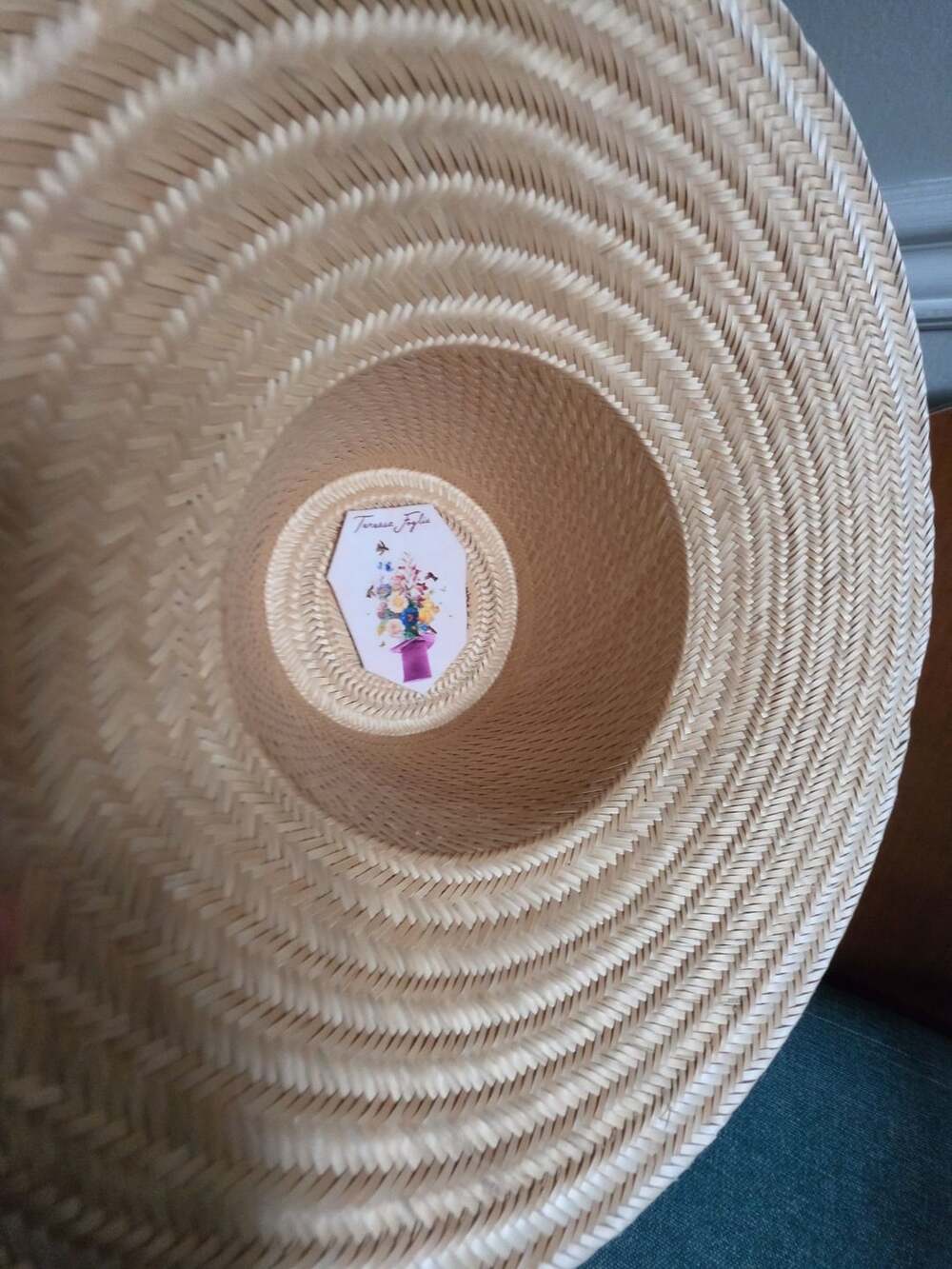 Teressa Foglia Straw Bucket Hat Natural Woven Summer Beach Sun Hat
